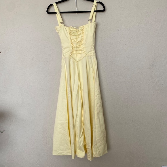 HOUSE OF CB 'Carmen' Buttercup Bustier Sundress yellow NWOT size XS - Picture 11 of 15